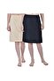 Women's Cotton Knee Length Skirt - Black & Beige (Pack of 2)
