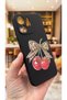 Oppo Reno 14F Compatible Cherry Leopard Bow Pattern Silicone Shock-Absorbing Classic Protective Rubber Case - 3