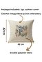Buldan Handcrafted Floral Patterned Punch Embroidered Olefin Fabric Throw Pillow Cover 42X42 cm - 2