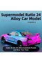 Nissan Skyline Gtr R34 1:24 Scale Diecast Model Car Openable Doors Nissan Gtr Model Bright Purple - 5