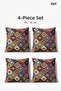 Digital Printed Double-Sided Cotton Throw Pillow Cover – Hidden Zipper, Lined (45×45 cm) Set of 4