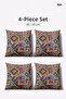 Digital Printed Double-Sided Cotton Throw Pillow Cover – Hidden Zipper, Lined (45×45 cm) Set of 4