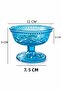 2-Piece Footed Turquoise Eye Patterned Glass Dessert Bowl - Ice Cream, Magnolia Presentation Glass - 5