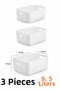 Tidyo 3-Piece 9.5 Lt Large Size Bathroom Organizer Basket, Decorative Refrigerator Organizer - 2