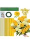 75 Pieces 3-Piece Chenille Making Kit, Yellow(25), Dark Yellow(25) and Cream(25) Flower Wire and Flower Tape Set