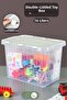 Locked Lid Baby Kids Room Storage Box - Organizer Organizer Toy Box Beige - 16 Lt - 2