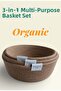 3-Piece Multi-Purpose Round Wicker Basket Set