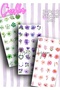 3-Piece Colorful Flowers Sticker Set Pink-Purple-Green Decorative Labels Agenda Bullet Journal Scrapbook