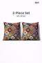 Digital Printed Double-Sided Cotton Throw Pillow Cover – Hidden Zipper, Lined (45×45 cm) Set of 2