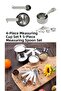 9-Piece Kitchen Scale Set 4 Steel Liquid Measuring Cups + 5-Piece Measuring Spoons Set Flour Scale