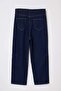 Koyu Mavi Yüksek Bel Comfort/Esnek Baggy Fit Denim Büyük Beden Jeans TBBSS26CJ00004 - 6