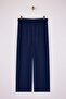 Lacivert Wide Leg Bol Paça Dokuma Pantolon TCTSS22PL0240 - 7
