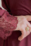 Women's Burgundy 91-535 Maternity Dressing Gown - 3