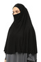 Ready Practical Scarf with Turban Veil Hijab with Hijab - Prayer Cover Souffle (3XL) - Black