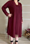 Women's Burgundy 91-535 Maternity Dressing Gown