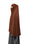 Ready Practical Scarf with Turban Veil Hijab with Hijab - Prayer Cover Souffle (5xl) - Chocolate - 3