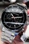 Chronograph Men's Wristwatch 3 Atm Water Resistant Silver Color Steel Band Elg298