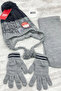 Waiter Boy Eared Beret Scarf Glove Set K22170-15 Gray
