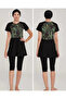 3913 Short Sleeve Half Zipper Design Hijab Swimsuit - 3