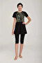 3913 Short Sleeve Half Zipper Design Hijab Swimsuit - 6
