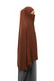 Ready Practical Scarf with Turban Veil Hijab with Hijab - Prayer Cover Souffle (5xl) - Chocolate - 4