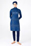 Women's Navy Blue Large Size Lycra Hijab Swimsuit - 2