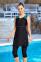 Sleeveless Tights Swimsuit Black
