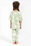 Water Green Rolypoly Cats Girl's Pajama Set - 5