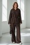 Brown Long Sleeve Oversized Women's Set Sh338 - 5