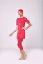 Large Size Semi Covered Hijab Swimsuit Coral Color Short Sleeve Semi Covered with Tights