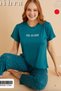 Colorful Milan Fabric Crew Neck Women's Pajamas Set 50107 - 5