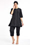 Capri Sleeve Parachute Fabric Semi Hijab Swimsuit - 3