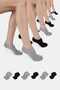Bamboo Women's Sneaker Black-Grey Socks Stitch-Free Invisible Ankle Sports Socks Premium 6-Pack