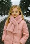 Pink Soft Textured Plush Cap Hat and Neck Collar 2-Piece Children's Set 10-18 Years Old - 3