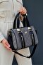 Women's Gray Quilted Oversized Hand and Shoulder Bag - 2