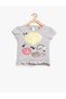 Gray Baby Girl Printed T-Shirt