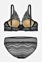 Lace Underwear Set - Unpadded - 2277 - Black Cap Color Stone - 2