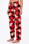 Women's Suede Red Checkered Teddy Bear Patterned Pajamas Single Bottom - 4