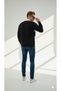 Unisex Shirt Collar Three-Thread Buttoned Soft Textured Double Color Sweatshirt - 4