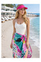 Pink Patterned Non-Show Chiffon Satin Skirt Pareo 145*95cm