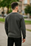 Men's Crew Neck Trend Long Sleeve Long Smoked Sweater - 5