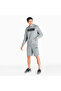 Men Sportswear Fit Brand Logo Bermudas Drawstring Training Shorts, Grey - 2
