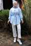 Baby Blue Buttoned Tunic with Elastic Waist - 2