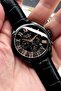 Men's Wristwatch 3 Atm Waterproof Black Color Leather Strap Agr27