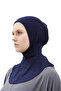 Women's Hijab Practical Neck Collar Hijab - Sportsman Bonnet - Navy Blue - 5