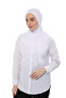 Women's Hijab Practical Neck Collar Hijab - Sportsman Bonnet - White - 4
