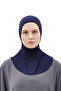 Women's Hijab Practical Neck Collar Hijab - Sportsman Bonnet - Navy Blue