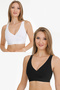 Breastfeeding Sports Bustier Set of 2 Black-White - 2