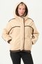 Women's Coat Women's Plush Coat with Velvet Detail