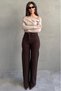 Brown High Waist Stretch Fabric Stone Women's Jean Pants Mg2271 - 5